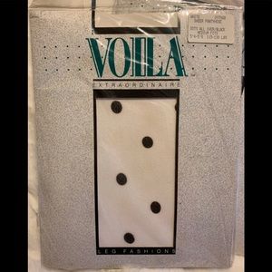 Vintage Voila Polka Dot Pantyhose Sz Medium